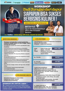 Workshop Jadi Juragan Dapur (Bisnis Kuliner) 5 Mei 2016 mesinbekasi