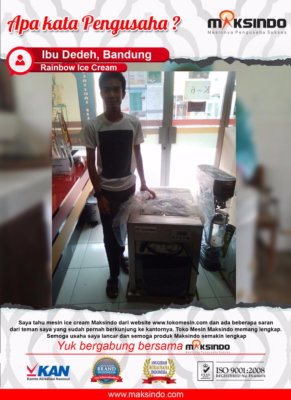 Rainbow Ice Cream : Semoga Usaha Semakin Lancar Bersama Mesin Es Krim Maksindo