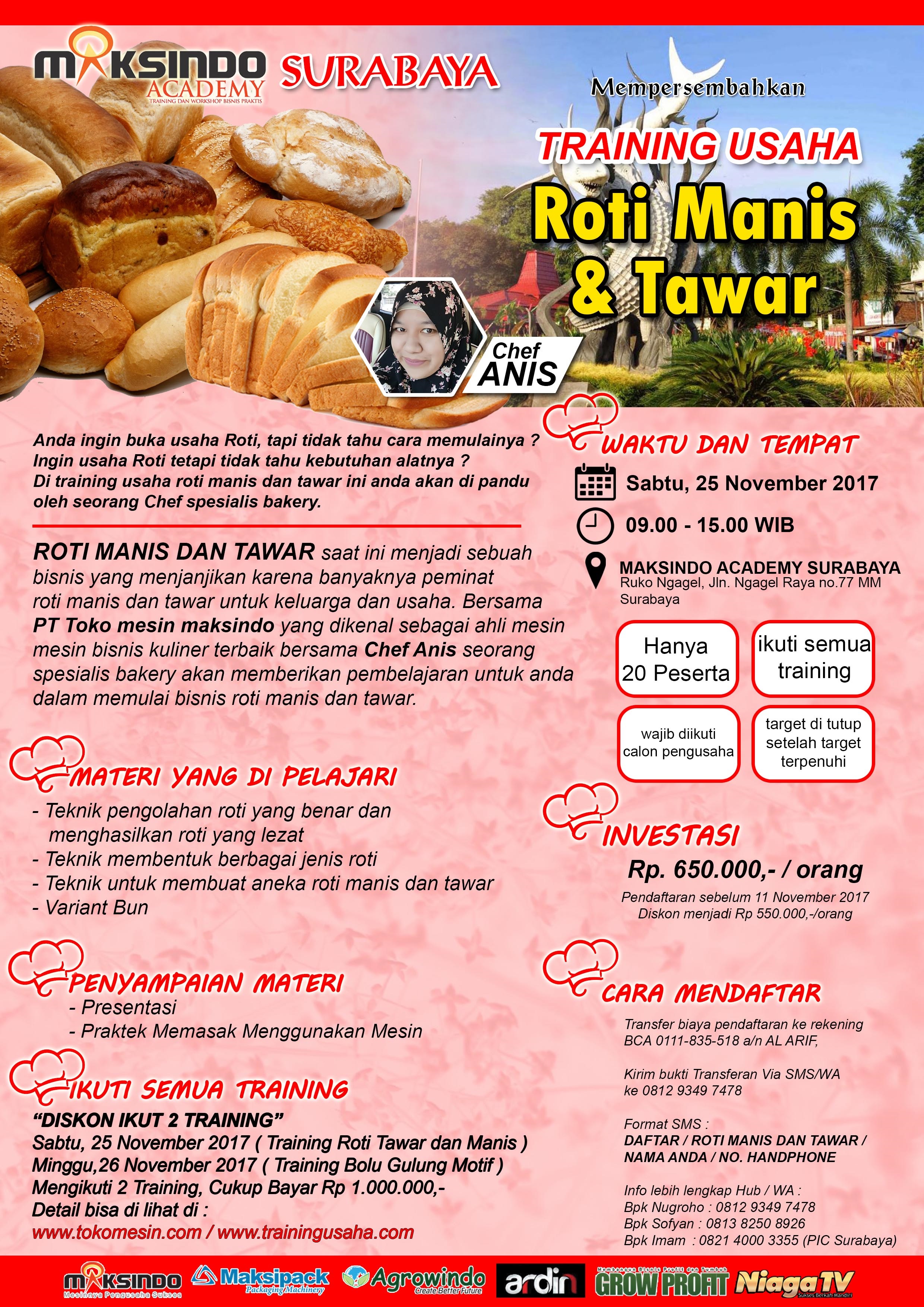 Training Usaha Roti Manis dan Tawar, 25 November 2017