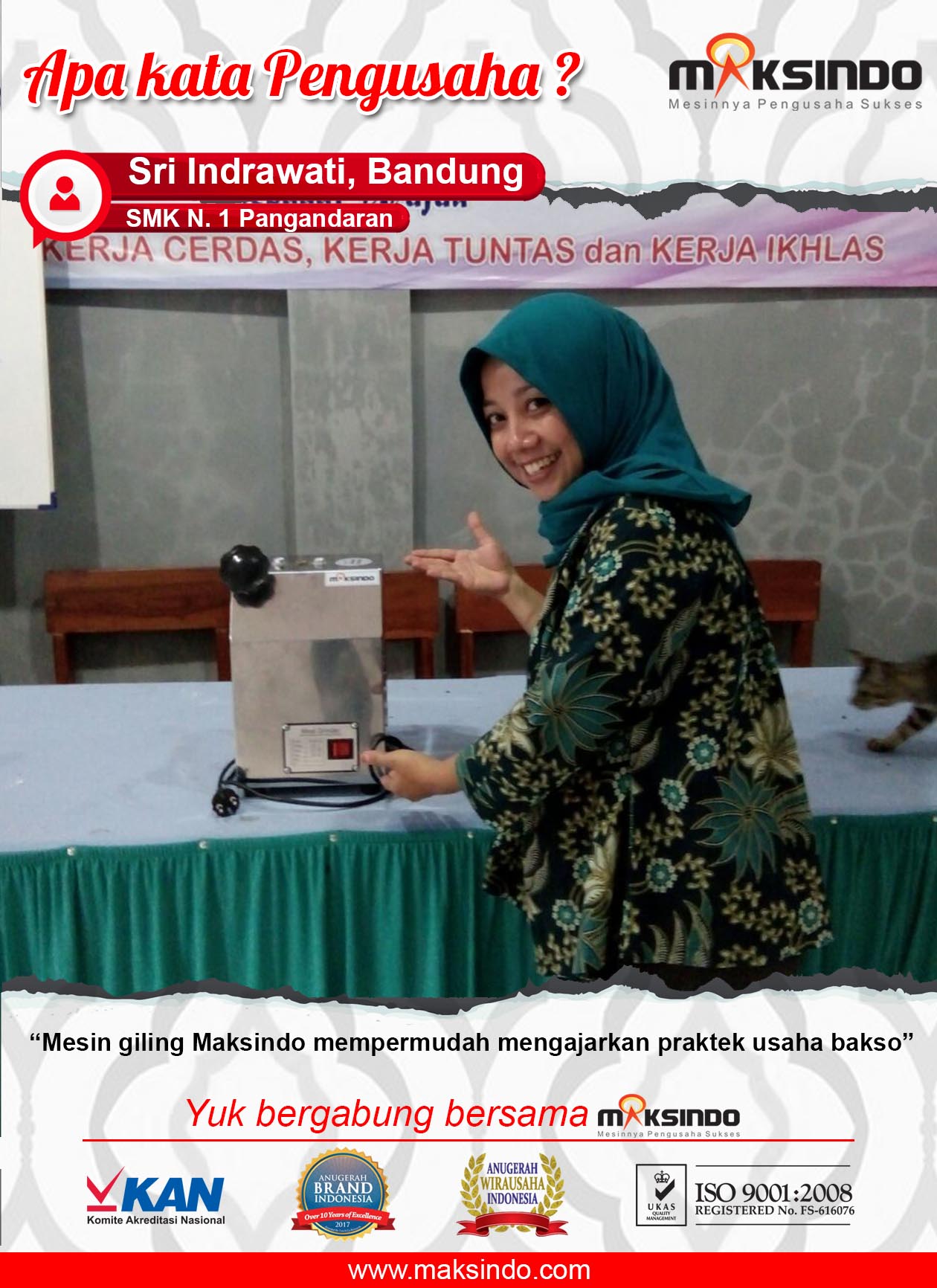 SMKN.1 Panggandaran : Mesin Giling Maksindo Memudahkan Praktek Usaha Bakso