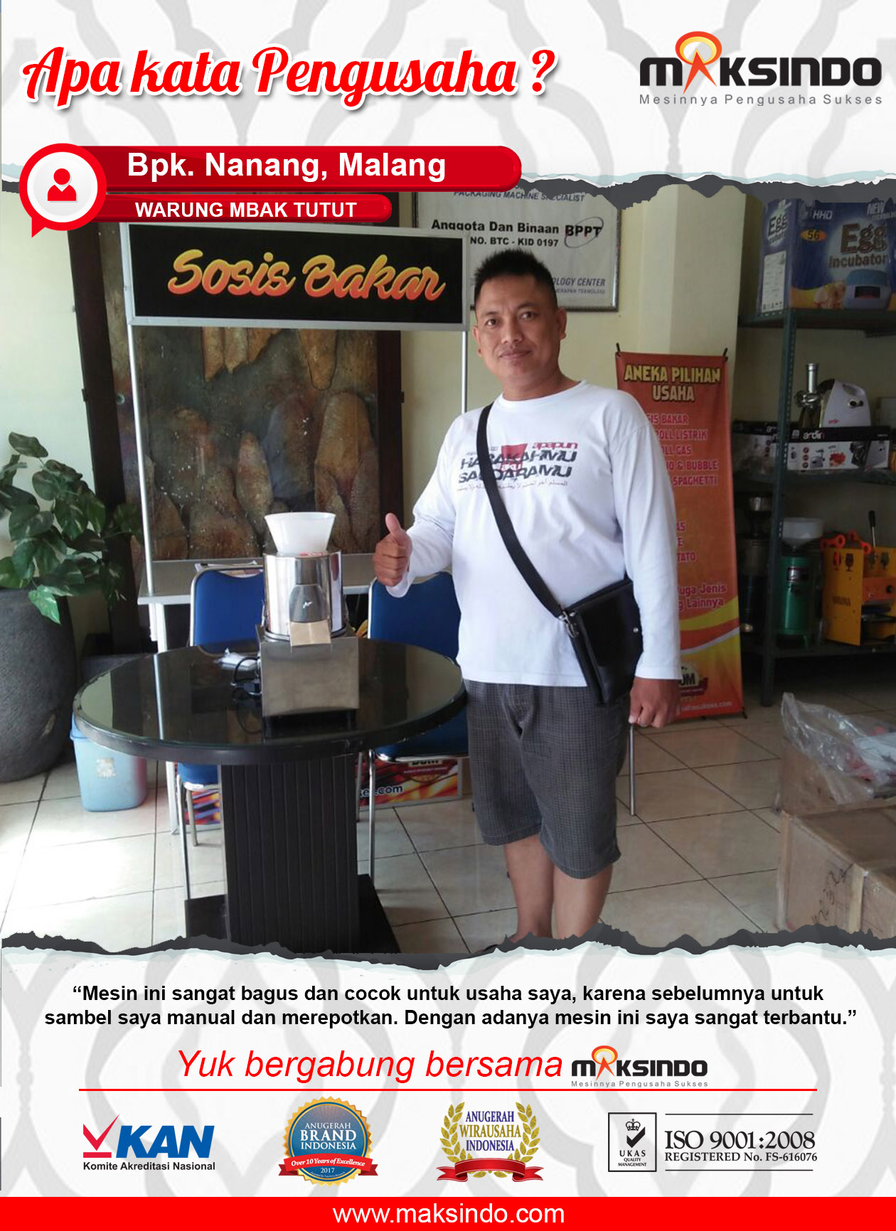 Warung Mbk Tutut : Mesin Maksindo Bagus Untuk Usaha