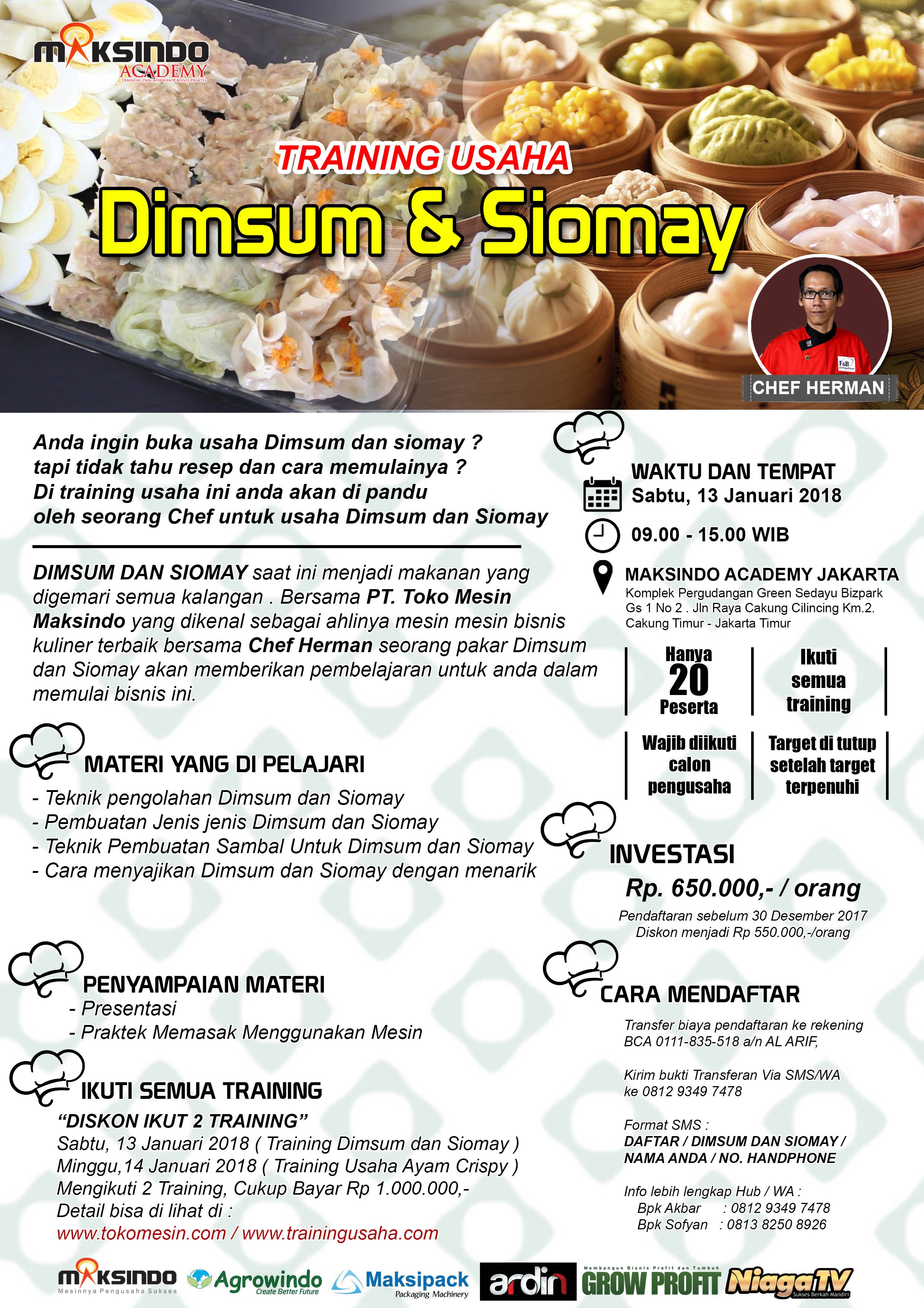 Training Usaha Dimsum dan Siomay, 13 Januari 2018