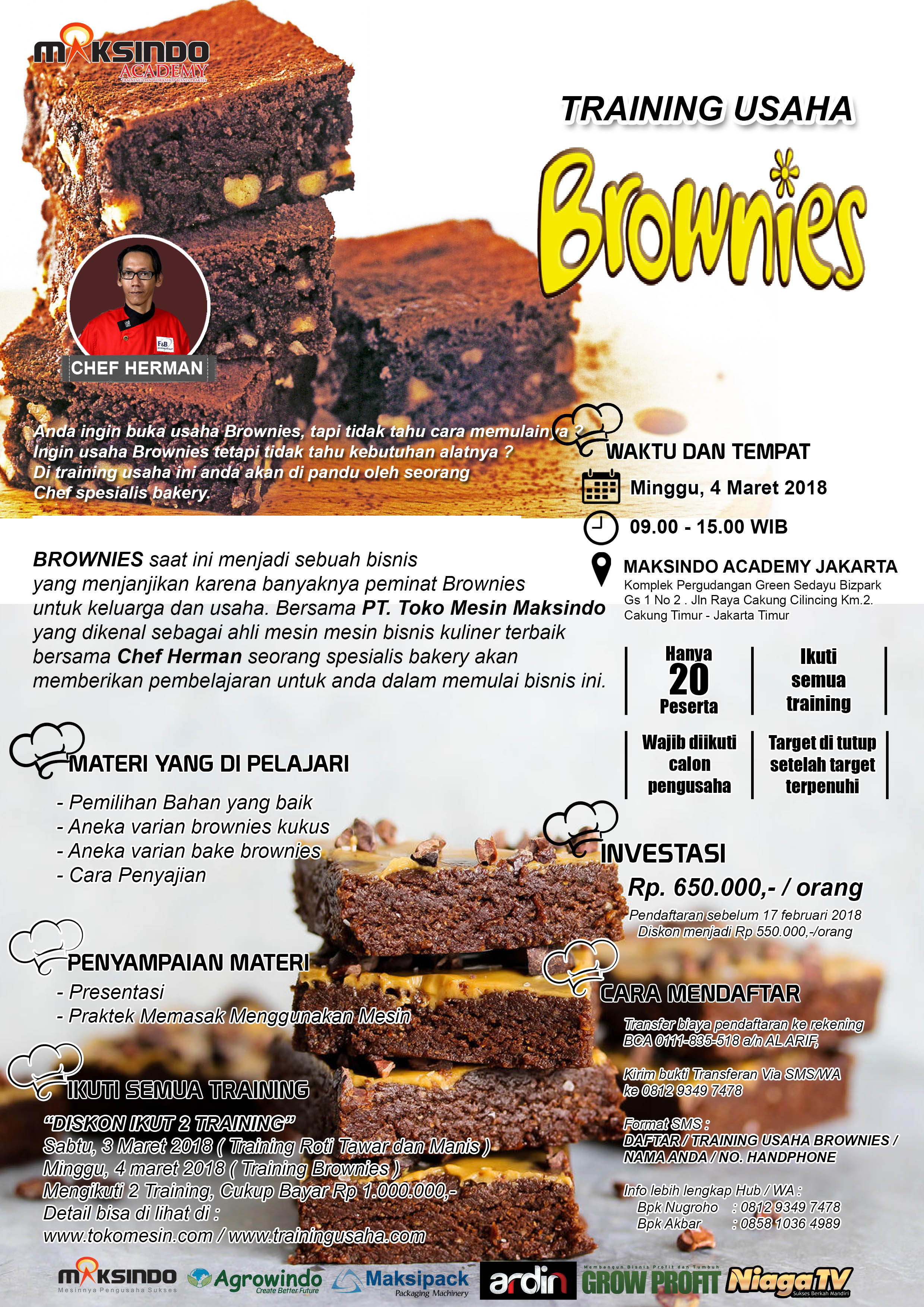 Training Usaha Brownies, 4 Maret 2018