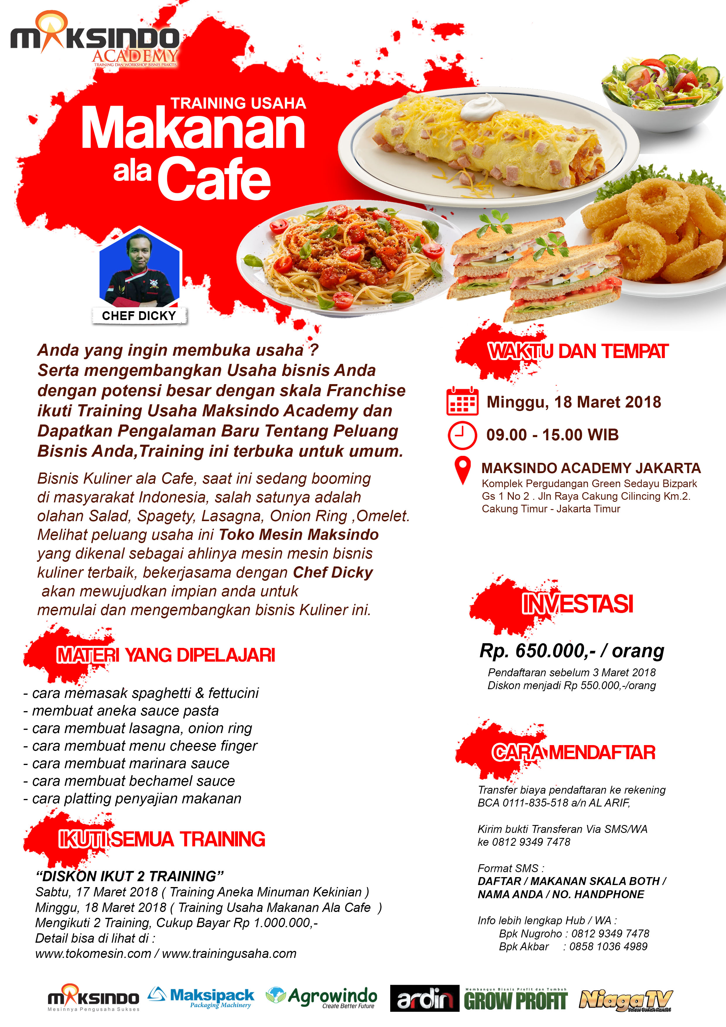 Training Usaha Makanan Ala Cafe, 18 Maret 2018