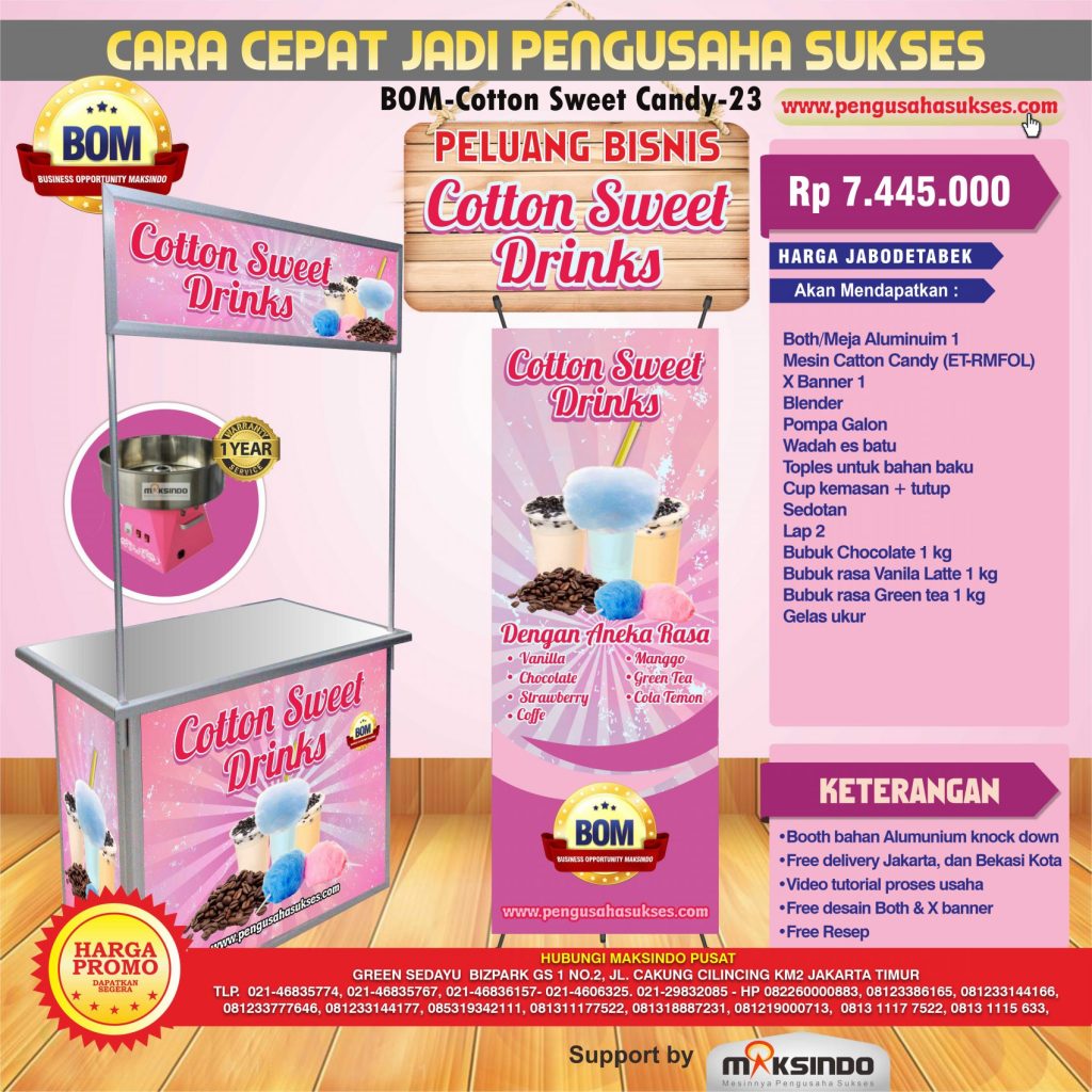 Paket Usaha Cotton Sweet Drinks Program BOM