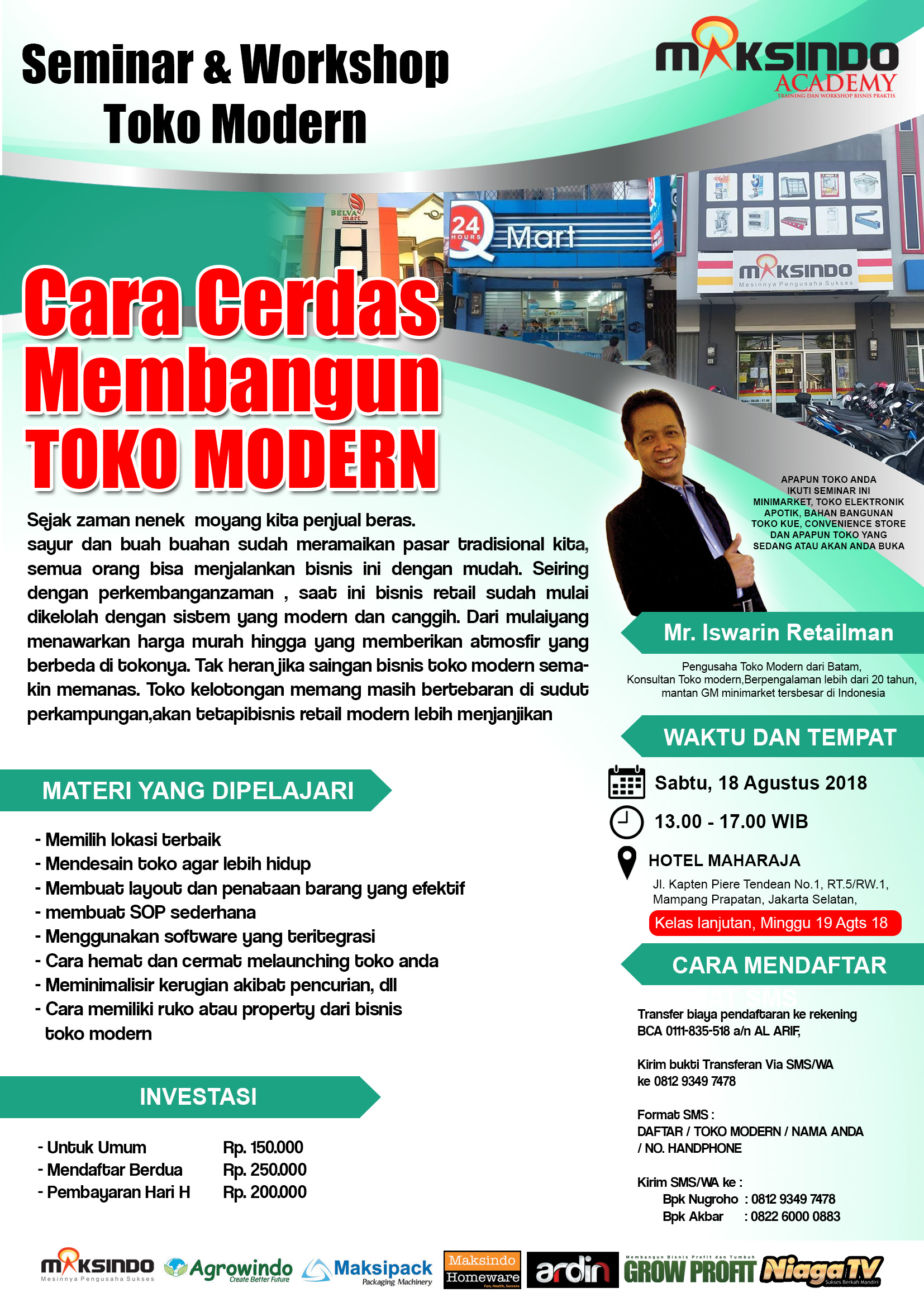 Seminar Workshop Toko Modern, Sabtu, 18 Agustus 2018