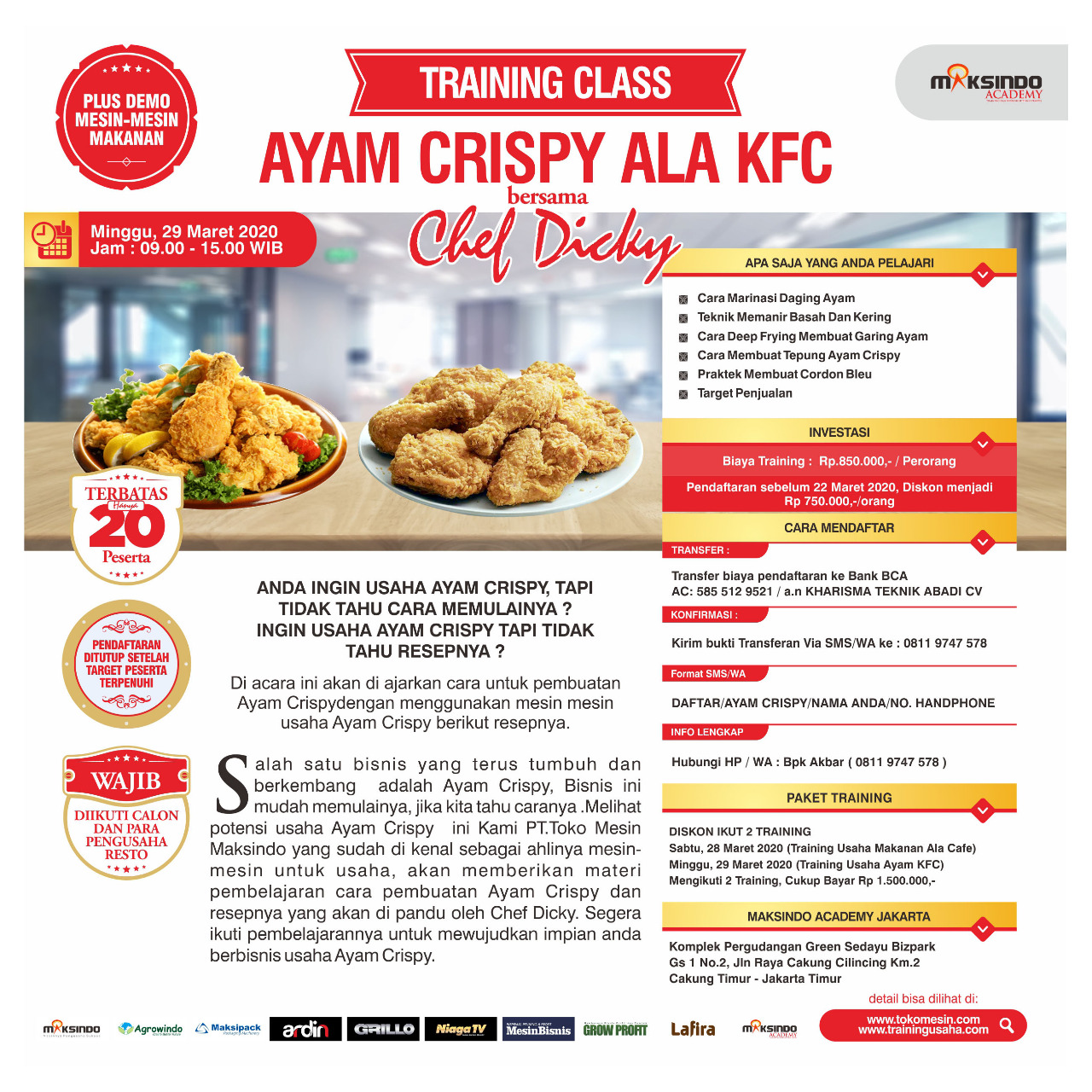 Training Class Ayam Crispy Ala KFC Minggu, 29 Maret 2020