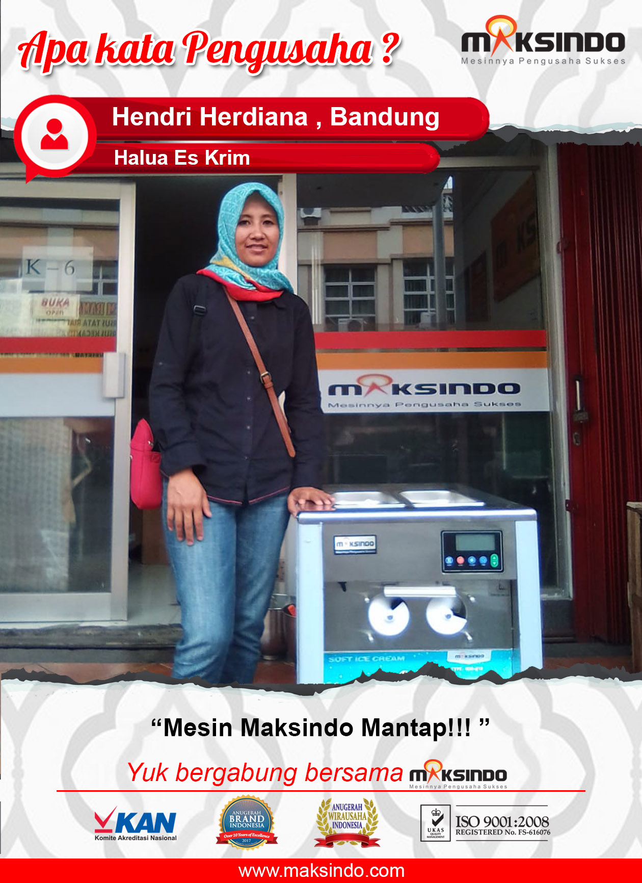 Hendri Herdiana : Merasa Percaya Diri Dalam Menjalankan Usaha Ice Cream Dari Mesin Maksindo