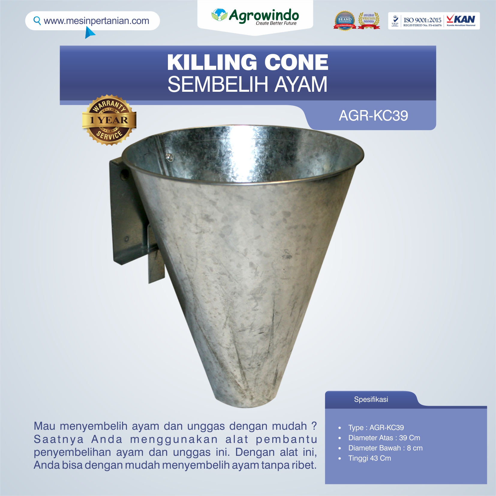 Jual Killing Cone Alat Sembelih Ayam di Bekasi